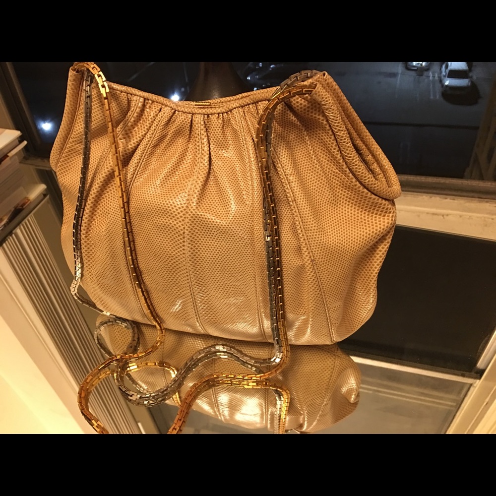 Judith Leiber snake skin purse